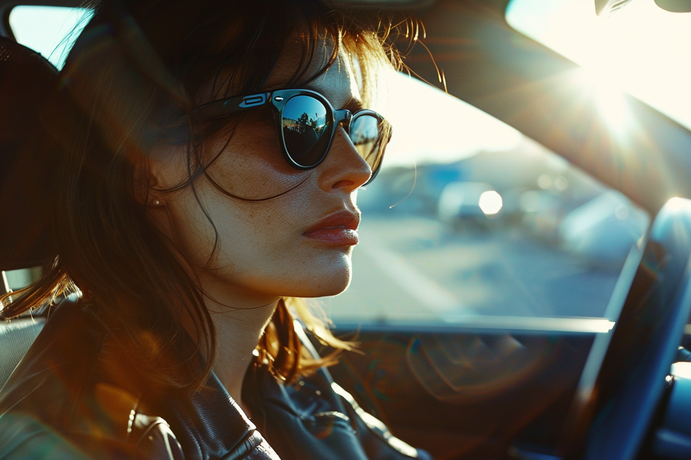 A woman driving a car | Source: Midjourney