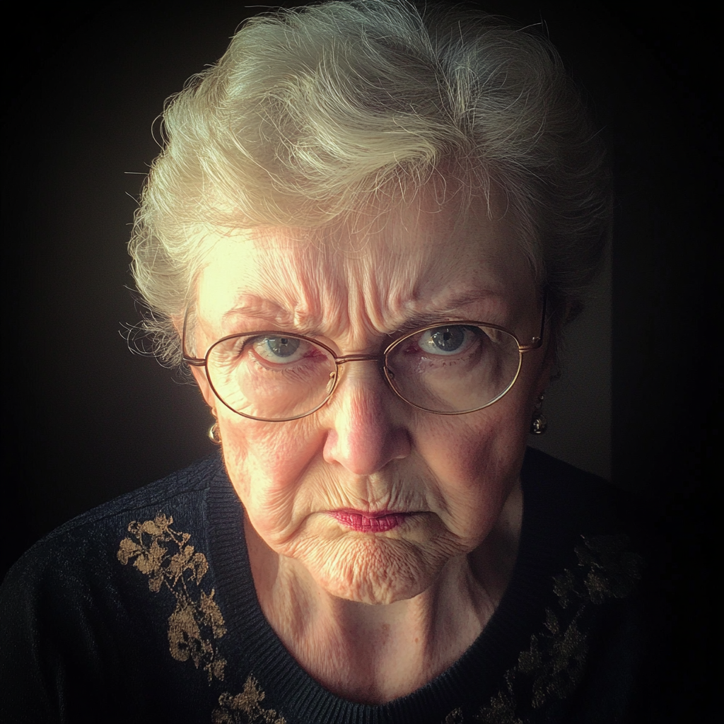 A frowning older woman | Source: Midjourney